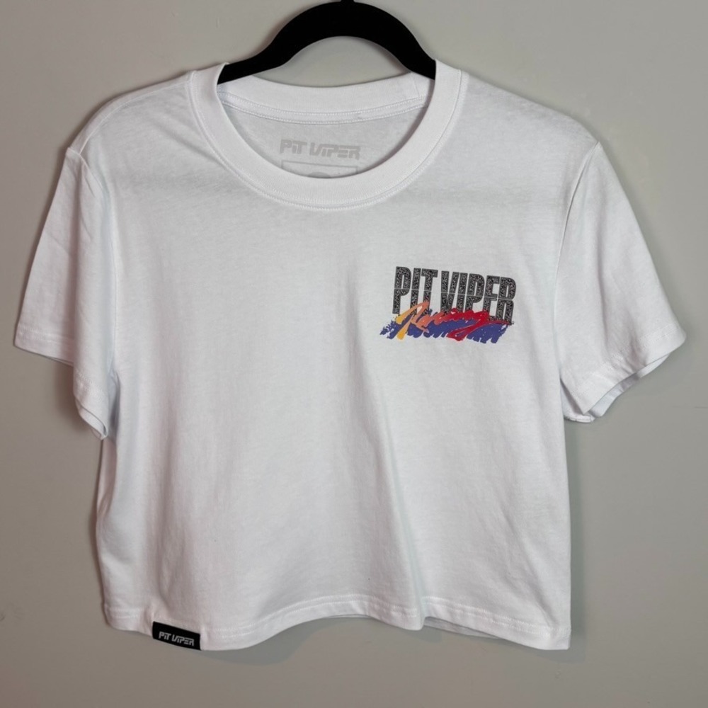 Pit Viper Racing 100% Cotton Graphic Tee Crop Womens size Small Streetwear EUC
